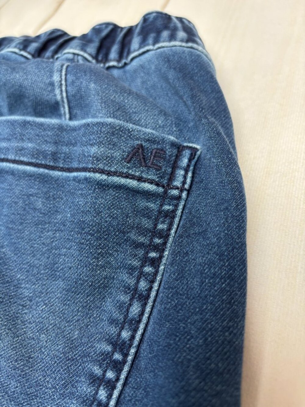 American Eagle Next Level Denim Joggers Women 4 Regular Mid Rise Stretch Blue - Picture 8 of 14